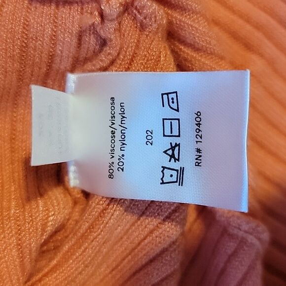 Venus orange sherbert ribbed knit sweater Women's Size S - Picture 8 of 10